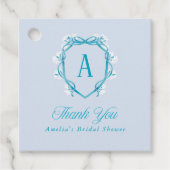 Iets Blauw Dankjewel Bruidsfeest Bloemen Bedankjes Labels (Voorkant)