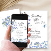 Iets blauw delicate Wildflower Vrijgezellenfeest Kaart