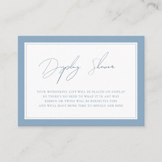 Iets blauw display douche Vrijgezellenfeest Informatiekaartje (Voorkant)