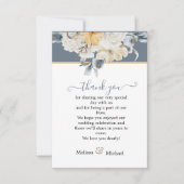 IETS BLAUW Dusky Floral Wedding Bedankkaart (Voorkant)