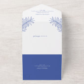 Iets blauw eenvoudig botanisch all in one uitnodiging (Buitenkant)