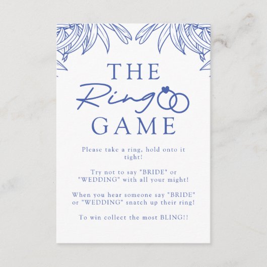 Iets blauw eenvoudig botanisch niet zeggen bruid informatiekaartje (Voorkant)