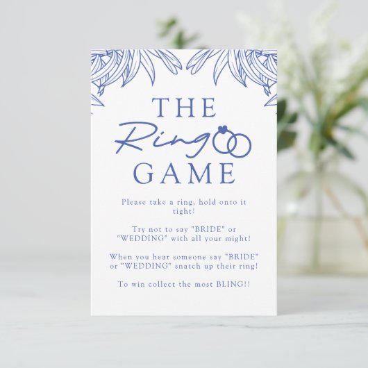 Iets blauw eenvoudig botanisch niet zeggen bruid informatiekaartje (Staand voorkant)