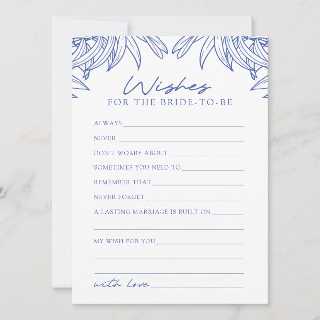 Iets blauw eenvoudig laat wensen voor bruid Kaart (Voorkant)
