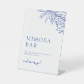 Iets blauw Eenvoudige Botanische Mimosa Bar Reclamebord Met Voetstuk (Voorkant)