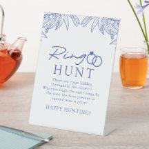 Iets blauw Eenvoudige Botanische Ring Hunt Bruid