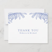 Iets blauw Eenvoudige Hand getrokken Botanische br Bedankkaart (Voorkant)