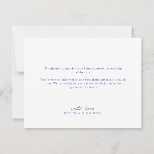 Iets blauw Eenvoudige Hand getrokken Botanische br Bedankkaart (Achterkant)