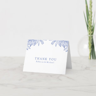 Iets blauw Eenvoudige Hand getrokken Botanische Ge Bedankkaart