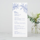 Iets blauw Elegant Botanisch Trouwmenu (Staand voorkant)