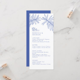 Iets blauw Elegant Botanisch Trouwmenu