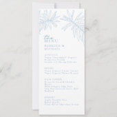 Iets blauw Elegant Botanisch Trouwmenu (Voorkant)