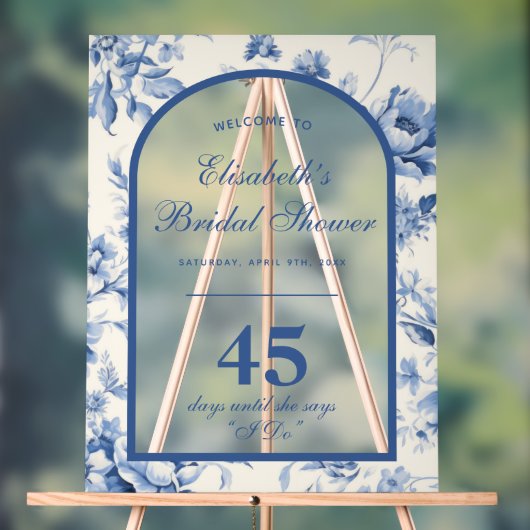 Iets blauw Elegant Chinoiserie Vrijgezellenfeest Acryl Bord (Neutraal)