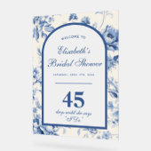 Iets blauw Elegant Chinoiserie Vrijgezellenfeest Acryl Bord (Hoek)