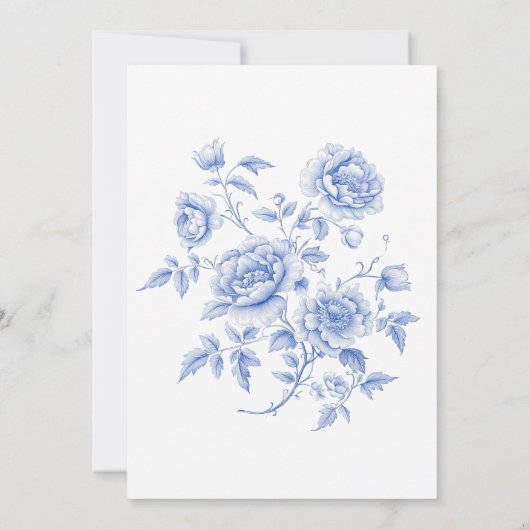 Iets blauw Elegant Chinoiserie Vrijgezellenfeest Kaart (Achterkant)