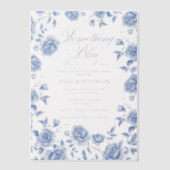 Iets blauw Elegant Chinoiserie Vrijgezellenfeest Vellum Uitnodigingen (Voorkant)