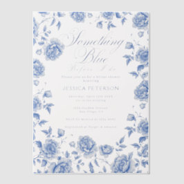 Iets blauw Elegant Chinoiserie Vrijgezellenfeest Vellum Uitnodigingen