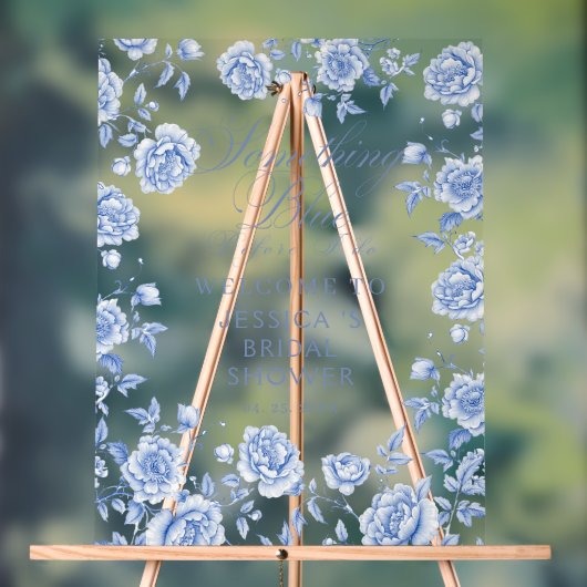 Iets blauw Elegant Vrijgezellenfeest Welkom Acryl Bord (Neutraal)