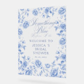 Iets blauw Elegant Vrijgezellenfeest Welkom Acryl Bord (Hoek)