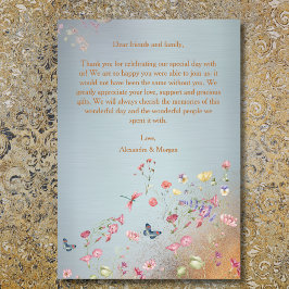 Iets blauw Elegant Wildflower bruiloft Bedankkaart