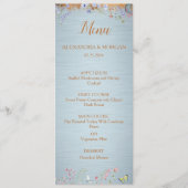 Iets Blauw Elegant Wildflower Bruiloft Menu (Voorkant)