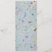 Iets Blauw Elegant Wildflower Bruiloft Menu (Achterkant)