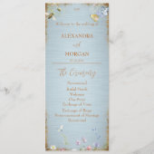 Iets blauw Elegant Wildflower bruiloft programma Programmakaart (Voorkant)