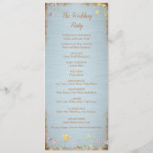 Iets blauw Elegant Wildflower bruiloft programma Programmakaart (Achterkant)