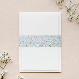 Iets blauw Elegant Wildflower bruiloft Uitnodigingen Wikkel