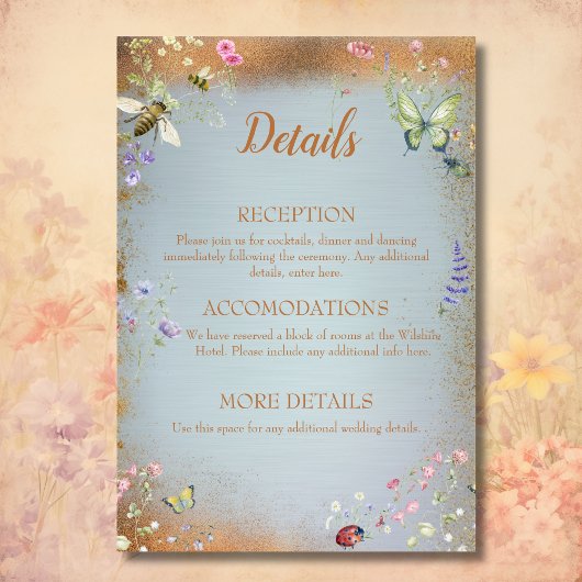 Iets blauw Elegant Wildflower Enclosure Kaart