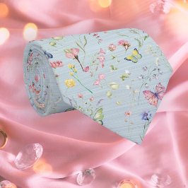 Iets blauw Elegant Wildflower Necktie Stropdas