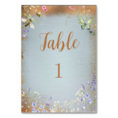 Iets blauw Elegant Wildflower Tafelnummer (Voorkant)