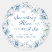 Iets Blauw Elegante Bruidsdouche Ronde Sticker (Voorkant)