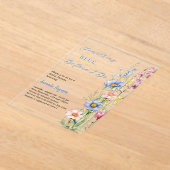 Iets blauw floraal roze helder Vrijgezellenfeest Acryl Uitnodigingen (Laagn)