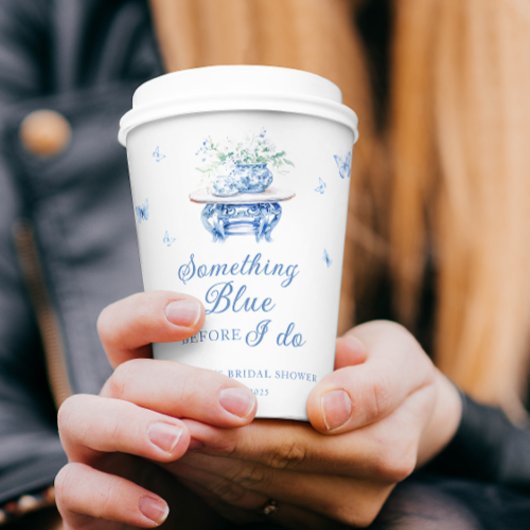 Iets blauw Floral Chinoiserie Vrijgezellenfeest Papieren Bekers