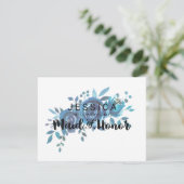 Iets blauw Floral wordt je mijn bruidsmeisje Kaart (Staand voorkant)