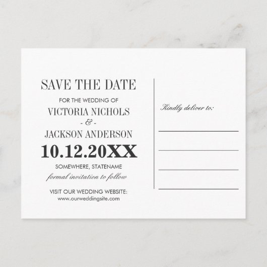 Iets blauw | Foto BRUILOFT DE DATUM OPSLAAN Aankondigingskaart (Achterkant)