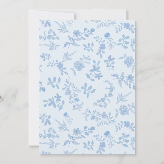 Iets blauw frans  bloemenvrijgezellenfeest kaart (Achterkant)