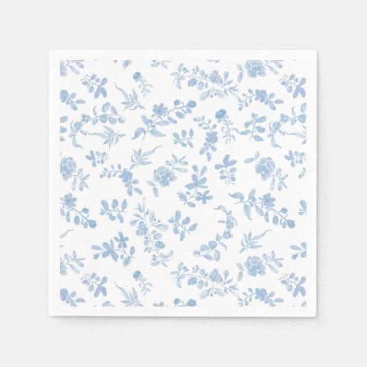 Iets blauw frans  bloemenvrijgezellenfeest servet (Voorkant)