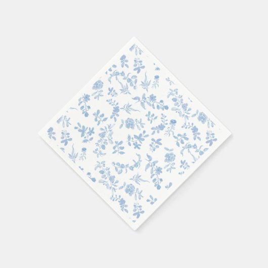 Iets blauw frans  bloemenvrijgezellenfeest servet (Hoek)