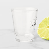 Iets blauw gepersonaliseerde bruiloft shot glas (Links)