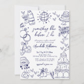 Iets Blauw getekend voor ik een Bruids douche doe Kaart (Voorkant)