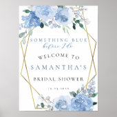 Iets blauw goud Vrijgezellenfeest welkomstbord Poster (Voorkant)