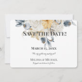 IETS BLAUW - Horizontale BRUILOFT Save The Date (Voorkant)