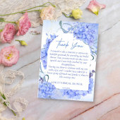 Iets blauw hortensia als elegant vrijgezellenfeest bedankkaart
