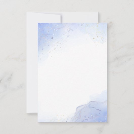 Iets blauw hortensia als elegant vrijgezellenfeest bedankkaart (Achterkant)