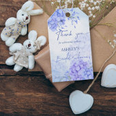 Iets blauw hortensia als elegant vrijgezellenfeest cadeaulabel