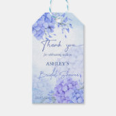 Iets blauw hortensia als elegant vrijgezellenfeest cadeaulabel (Voorkant)