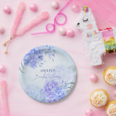 Iets blauw hortensia als elegant vrijgezellenfeest papieren bordje (Feest)