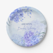 Iets blauw hortensia als elegant vrijgezellenfeest papieren bordje (Voorkant)